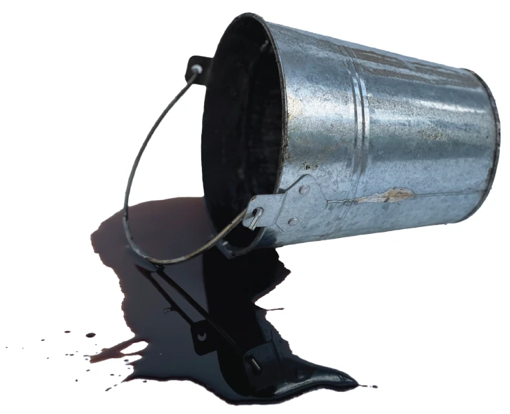 Spilled grease bucket